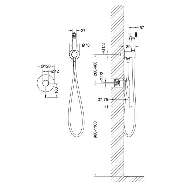 Смеситель с гигиеническим душем Timo Saona золото матовое (2389/17SM) Смеситель с гигиеническим душем Timo Saona золото матовое (2389/17SM)