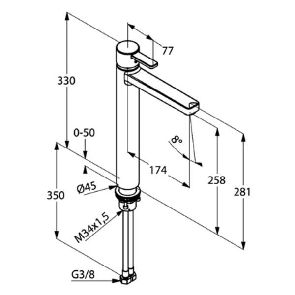 Смеситель для раковины Kludi Zenta хром (382570575)