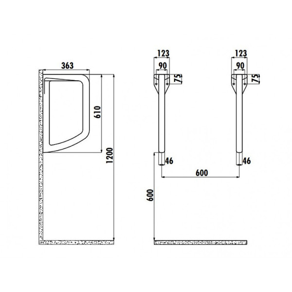 Перегородка для писсуара Creavit TP660 (TP660-00CB00E-0000) Перегородка для писсуара Creavit TP660 (TP660-00CB00E-0000)