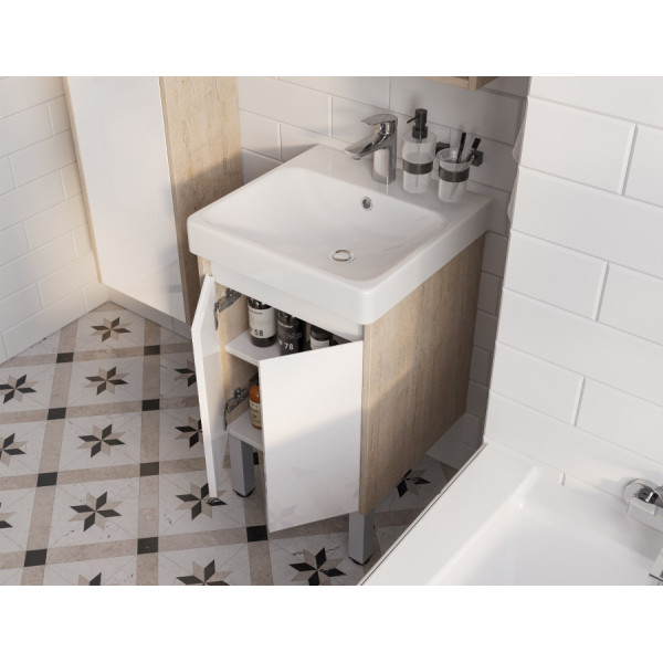 Тумба подвесная Aquaton Сканди 432x427x603 белый, дуб верона (1.A278.7.01S.DB2.0)