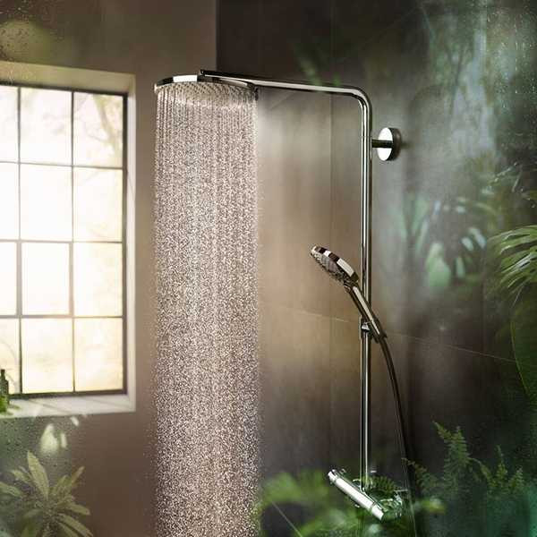 Система душевая Hansgrohe Raindance Select S 240 1j PowderRain Showerpipe черная (27633000)