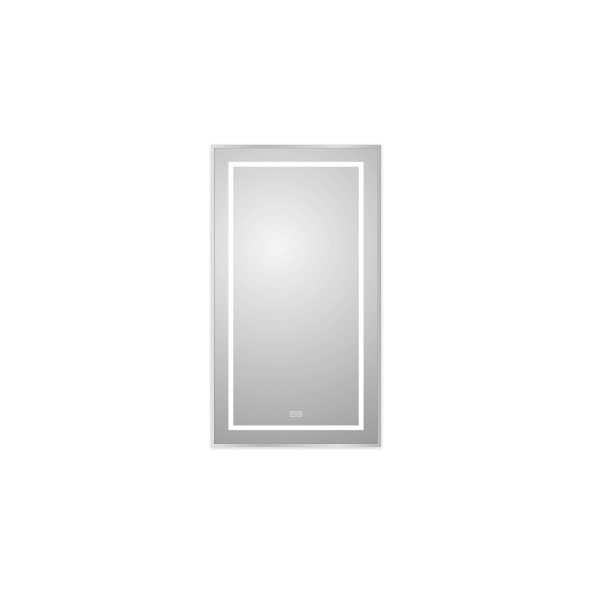 Зеркало BelBagno 500x32x900 в алюминиевой раме со встроенным светильником сенсорным выключателем и подогревом (SPC-KRAFT-500-900-LED-TCH-WARM)