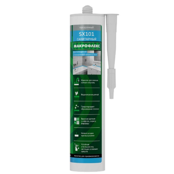 Герметик силиконовый санитарный Макрофлекс SX101 290 мл. (прозрачный) (2670560)