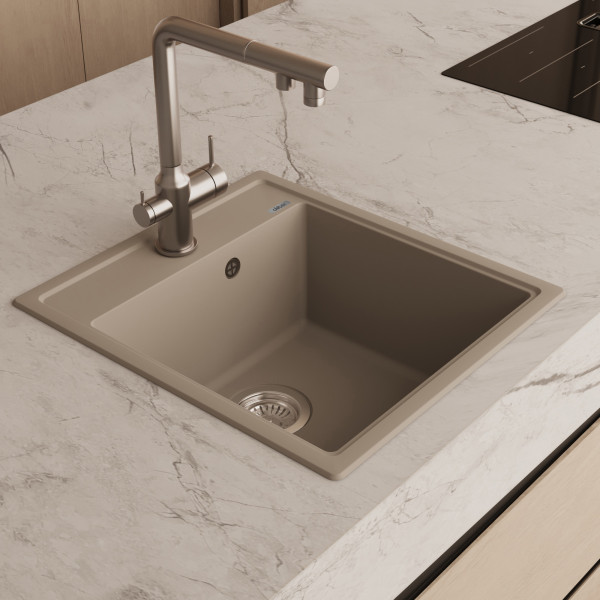 Мойка для кухни Abber Quarz 51x46x21,7 песочная (AQ2901S) Мойка для кухни Abber Quarz 51x46x21,7 песочная (AQ2901S)