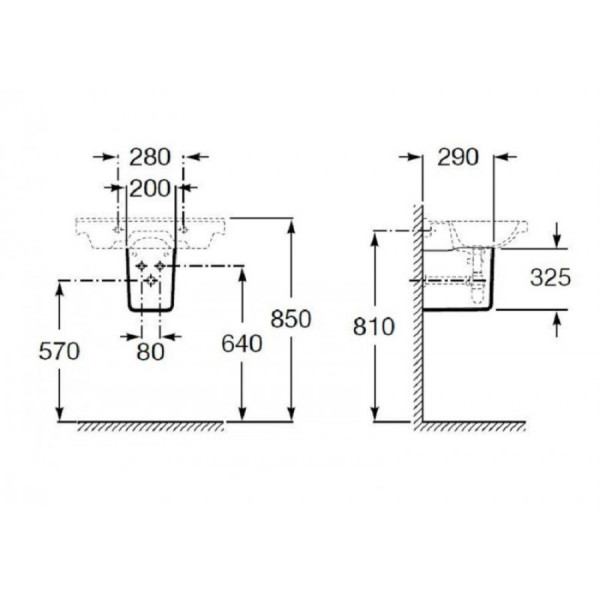 Полупьедестал Roca Debba 20x29x32,5 белый (7.3379.9.100.Y)