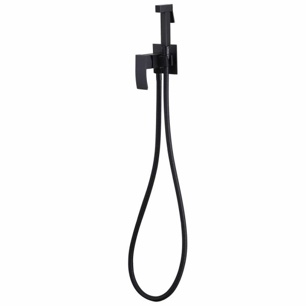 Смеситель с гигиеническим душем Abber Wasserfall черный матовый (AF8625B)