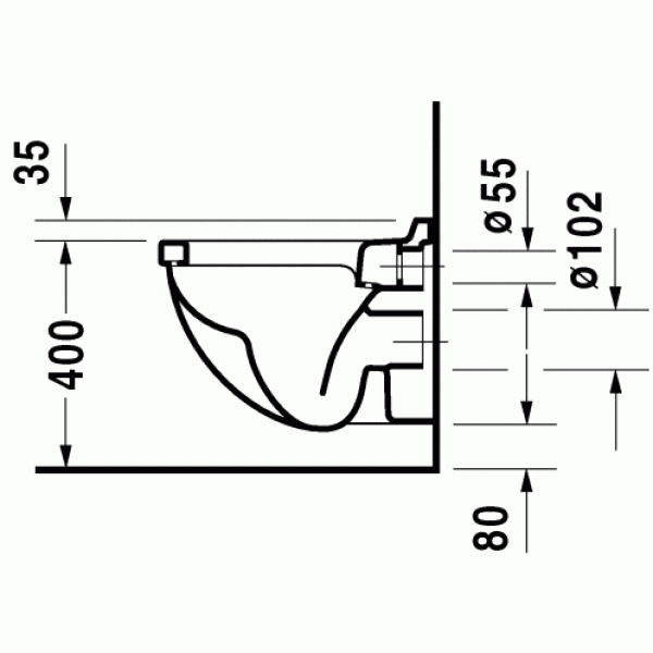 Унитаз подвесной Duravit Starck 3 Compact 485х365х435 (2202090000)