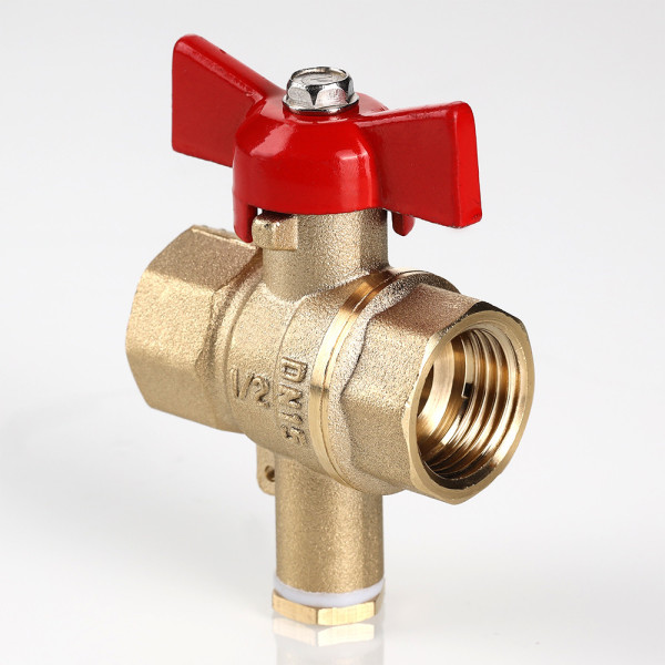 Кран 1/2"хМ10 ВВ шаровый Valtec Стандарт без покрытия для подключения датчика температуры (красная бабочка) VT.128.GN.04 Кран 1/2"хМ10 ВВ шаровый Valtec Стандарт без покрытия для подключения датчика температуры (красная бабочка) VT.128.GN.04