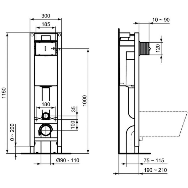 Инсталляция для унитаза Ideal Standard PROSYS Eco FRAME M (E233267)