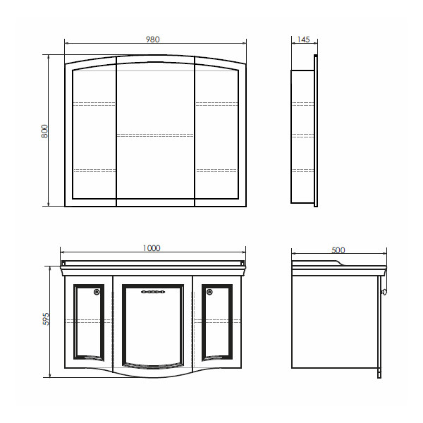 Шкаф зеркальный Comforty Палермо 980x800x145 белый глянцевый (00-00001328) Шкаф зеркальный Comforty Палермо 980x800x145 белый глянцевый (00-00001328)