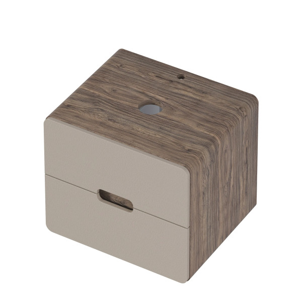 Тумба подвесная 1Marka Vortex  600x500x50 (орех каньон коньяк/латте фактурный) (Ц0000033056)