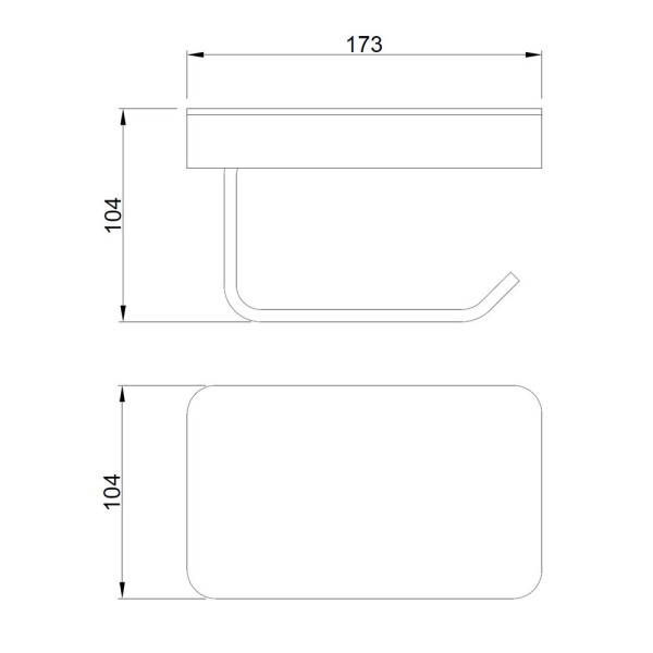Бумагодержатель с полкой для телефона Abber Westen сатин (AA1730SP)