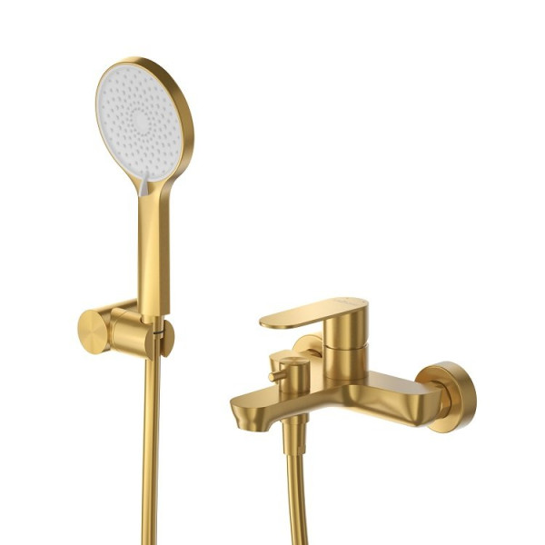 Смеситель для ванны и душа Cezares Stylus брашированное золото матовый (STYLUS-VD-BORO)