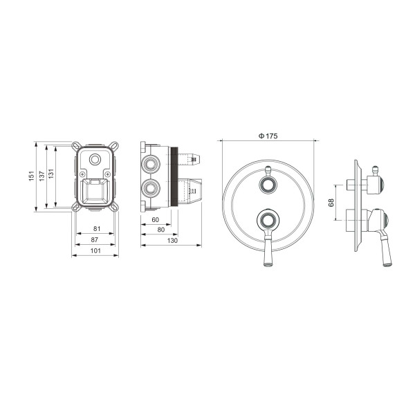 Смеситель для ванны Aquatek Классик хром (AQ1547CR)