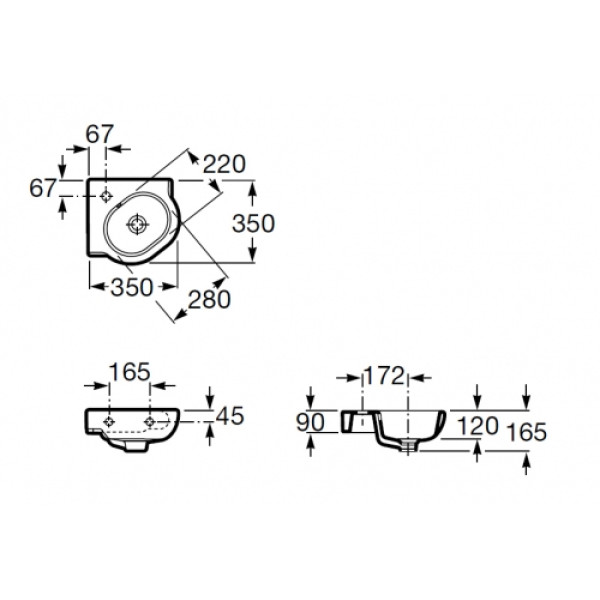 Раковина детская угловая Roca Meridian 35х35 (32724C000)