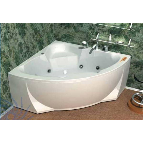 Ванна акриловая Акватек Поларис 2 155х155 на каркасе, с фронтальным экраном, слив-перелив