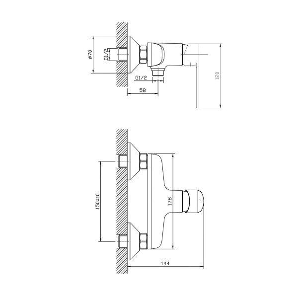 Смеситель для душа Esko Belgrade хром (BD 80) Смеситель для душа Esko Belgrade хром (BD 80)