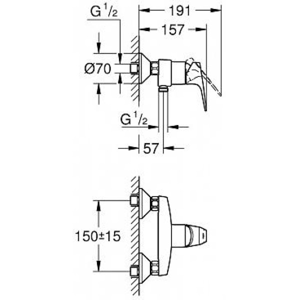 Смеситель для душа Grohe BauFlow (23755000) Смеситель для душа Grohe BauFlow (23755000)