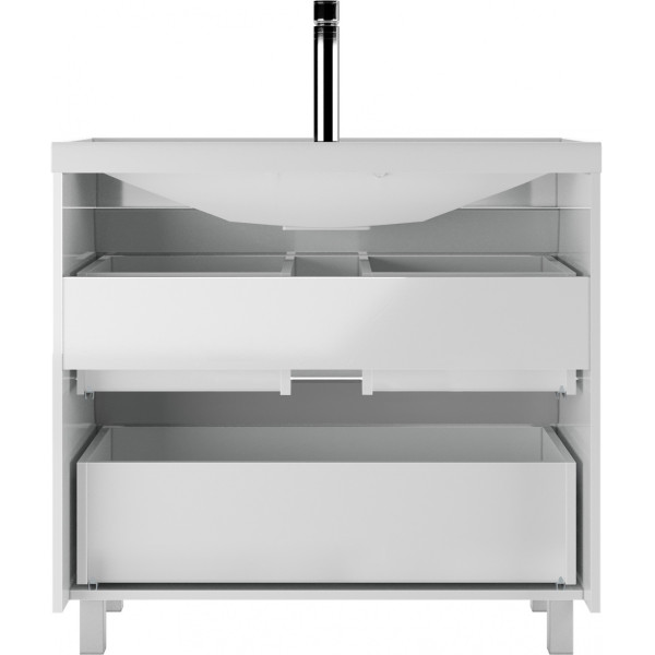 Тумба напольная Bazis 90 Ева с двумя ящиками В2 Айсберг Домино (DA5909T) Тумба напольная Bazis 90 Ева с двумя ящиками В2 Айсберг Домино (DA5909T)