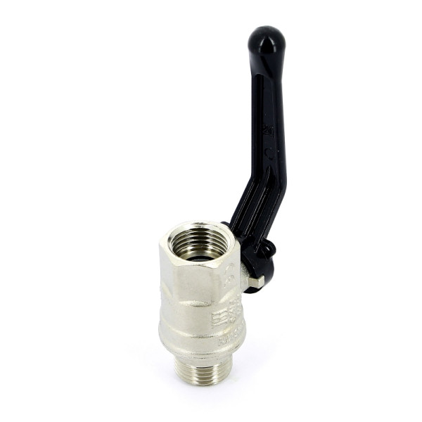 Кран Bugatti 1/2" ВН шаровый New Jersey 915 (черная ручка) (09150003)