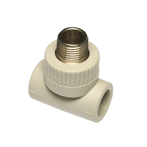 Тройник переходной PP-R 32*1"Н*32 "EKOPLASTIK" (латунь, серый)