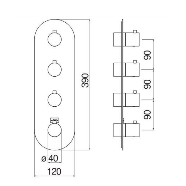 Смеситель для ванны Nobili Live внешняя часть с термостатом черный (WE00104/TFLP) Смеситель для ванны Nobili Live внешняя часть с термостатом черный (WE00104/TFLP)