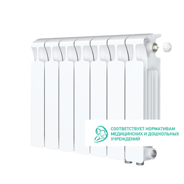 Радиатор биметаллический Rifar Monolit Ventil R 300 (7 секций, НП прав подкл. 50 мм.) (RM30007VR)