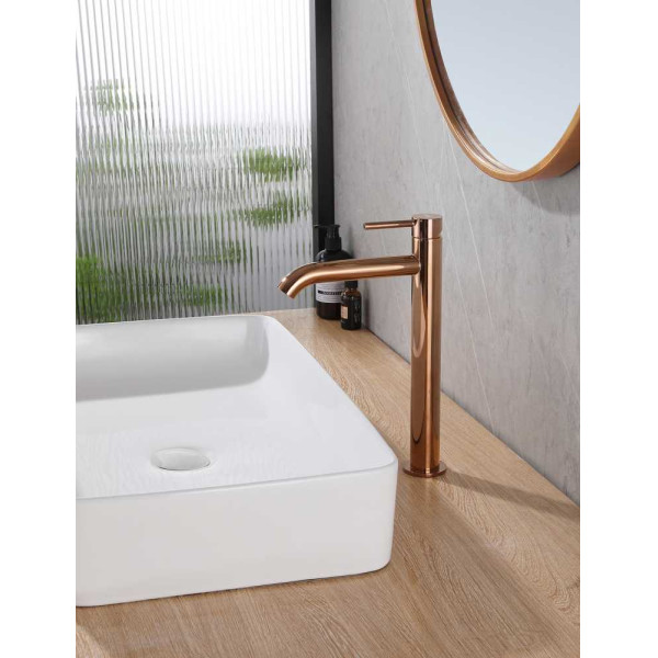 Смеситель для раковины Abber Wasser Kreis розовое золото (AF8111RG)