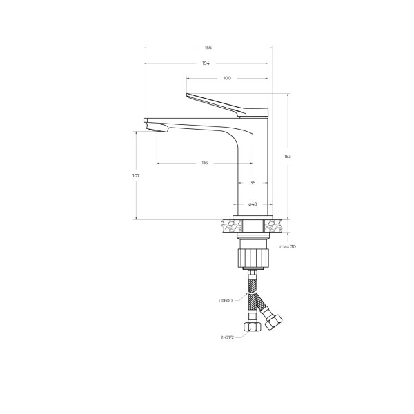 Смеситель для раковины BelBagno (UNIQUE-LVM-CRM-W0)