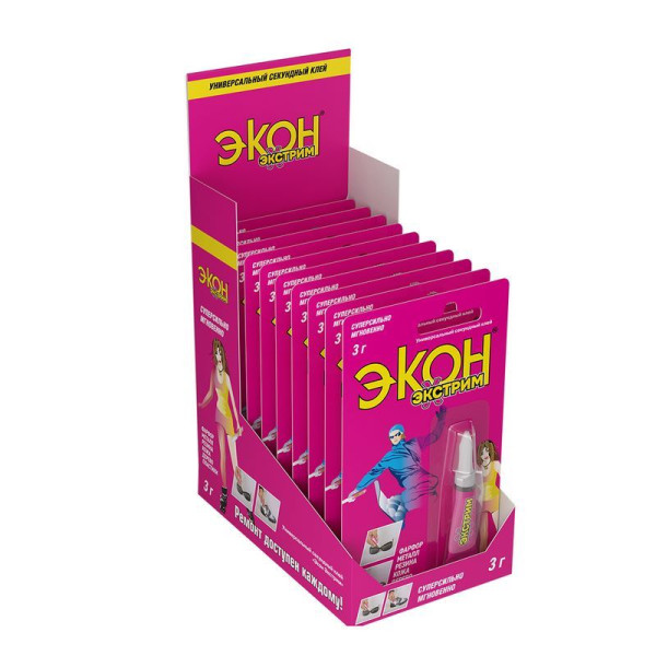 Клей секундный Экон Экстрим 3 г. (шоу-бокс) (3001040)