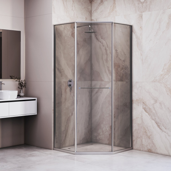 Душевой уголок RGW 100x100x200 стекло тонированное, профиль хром (33328200-31L) Душевой уголок RGW 100x100x200 стекло тонированное, профиль хром (33328200-31L)