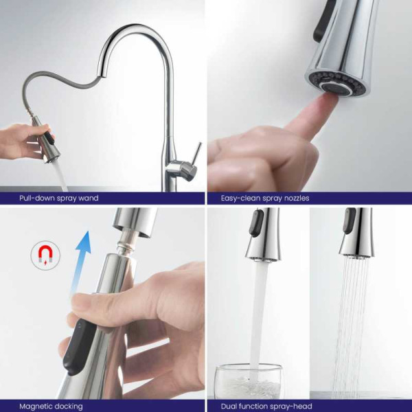 Смеситель для кухни Timo Saona хром, с выдвижным изливом (2336/00FL) Смеситель для кухни Timo Saona хром, с выдвижным изливом (2336/00FL)