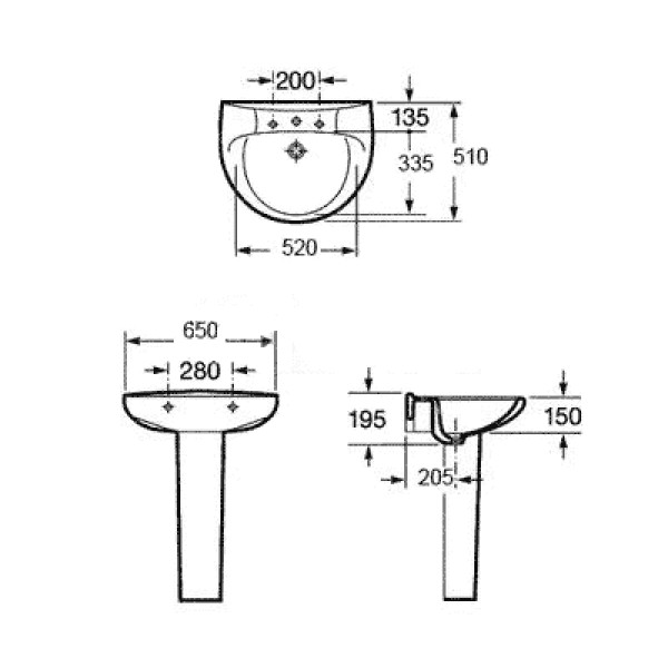 Раковина подвесная Roca Victoria 65х51 (327391000) Раковина подвесная Roca Victoria 65х51 (327391000)
