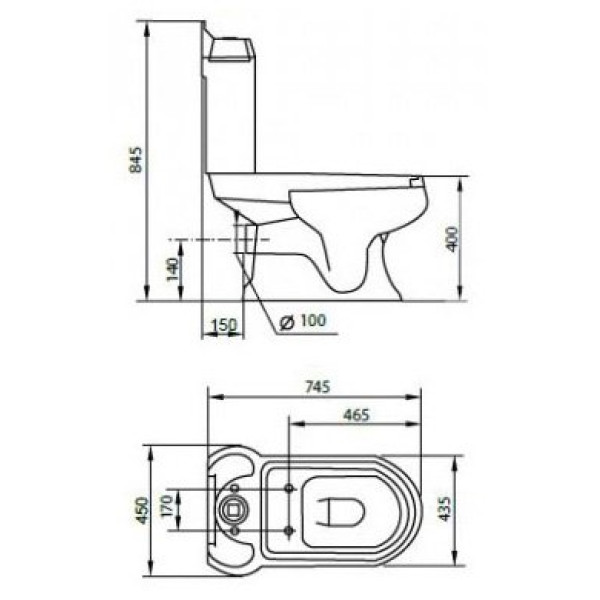 Чаша для унитаза Cezares King Palace 745х435х400 (CZR-163-T)