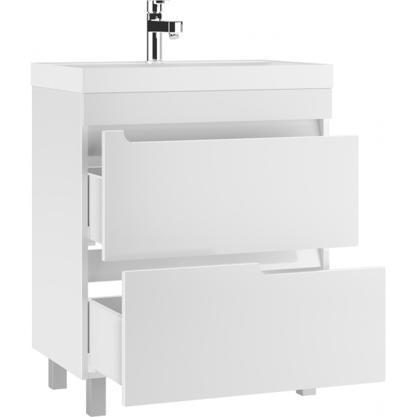 Тумба напольная Bazis 70 Веста с двумя ящиками В2 Айсберг Домино (DV5907T) Тумба напольная Bazis 70 Веста с двумя ящиками В2 Айсберг Домино (DV5907T)