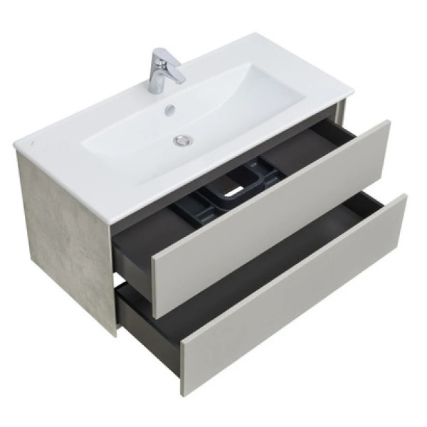 Тумба-умывальник Aquaton Сохо 100 Слэйт Галька серая/1WH501627 РаковинаЭлина 100 (1A2582K1AJ9A0)