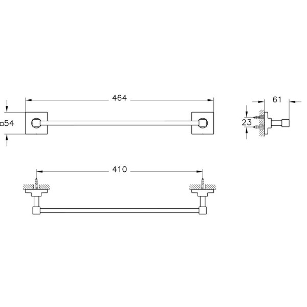 Держатель для полотенец Vitra Root 40 см хром (A44809)