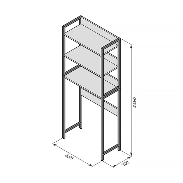 Стеллаж Melodia Комфорт полки 300 бетон (MFR80059BT)