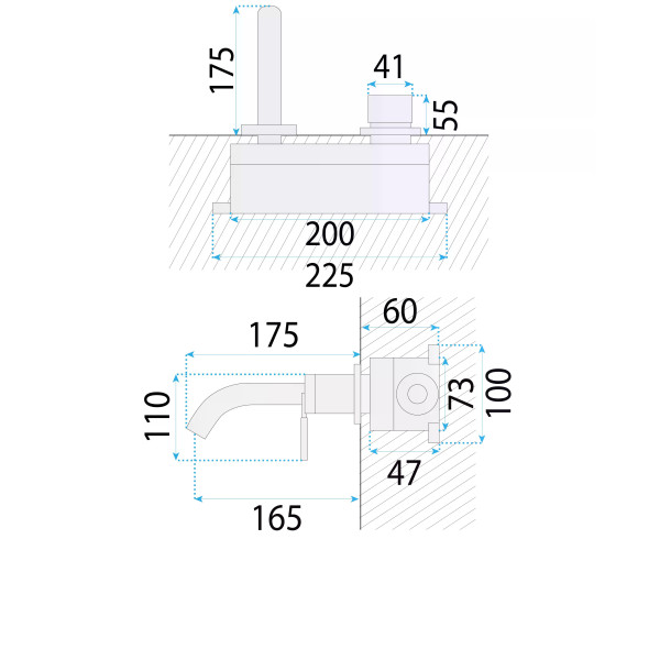 Смеситель для раковины Rea Argon Золото (REA-B7809)
