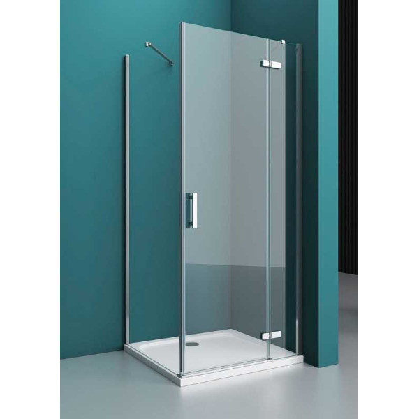 Душевой уголок BelBagno Kraft 100x100 стекло прозрачное, профиль хром (KRAFT-A-12-100-C-Cr-R)