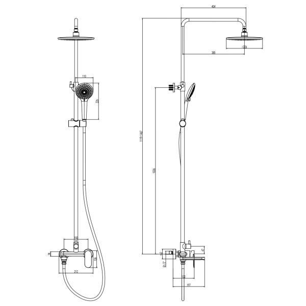 Душевая система Azario Florida Round с круглым тропический душ, излив хром (AZ-WSA654233C) Душевая система Azario Florida Round с круглым тропический душ, излив хром (AZ-WSA654233C)