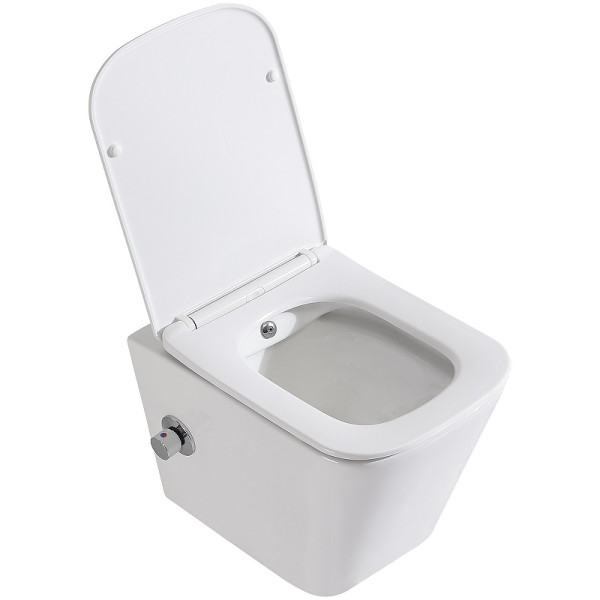 Унитаз подвесной BelBagno Due безободковый с функцией биде и смесителем (BB3103CHR-BS/SC) Унитаз подвесной BelBagno Due безободковый с функцией биде и смесителем (BB3103CHR-BS/SC)