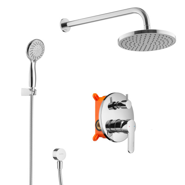 Система душевая Swedbe Platta встраиваемая на 2 выхода хром (5538)