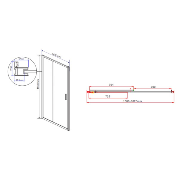 Душевая дверь Vincea Garda VDS-1G 1500х1900 стекло прозрачное, профиль хром (VDS-1G160CL)