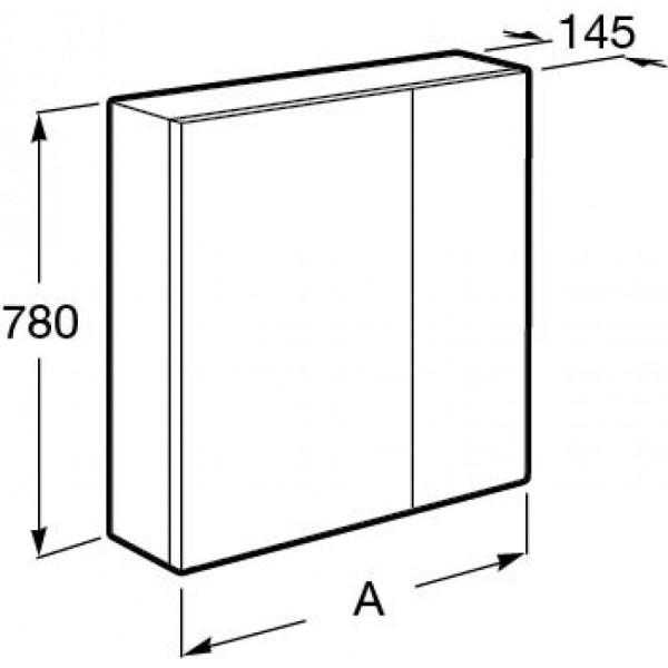 Шкаф зеркальный Roca Ronda 600x145x780 белый матовый, бетон (Z.RU93.0.300.7)