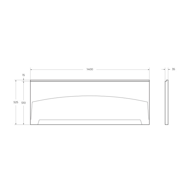 Экран фронтальный Cezares Eco 140x52,5x3,5 белый (ECO-140-SCR-W37)