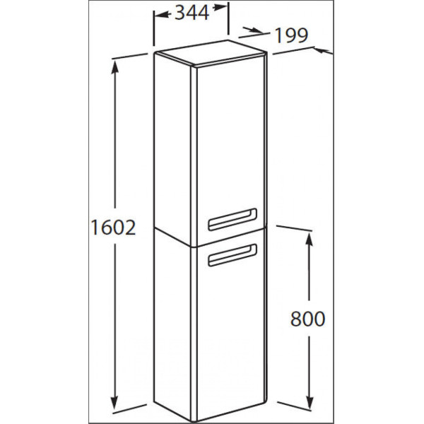 Пенал напольный Roca The Gap Original 344x199x1602 белый (Z.RU93.0.273.9)