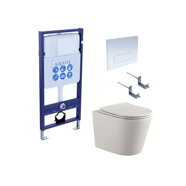 Комплект инсталляция с унитазом Aquatek Вега с клавишей смыва белая (SET AQUATEK ВЕГА cmp-013) Комплект инсталляция с унитазом Aquatek Вега с клавишей смыва белая (SET AQUATEK ВЕГА cmp-013)