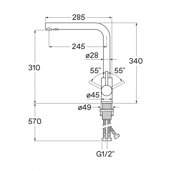 Смеситель для кухни Santek Марти с переключателем на фильтр хром (WH5A43026AP01)