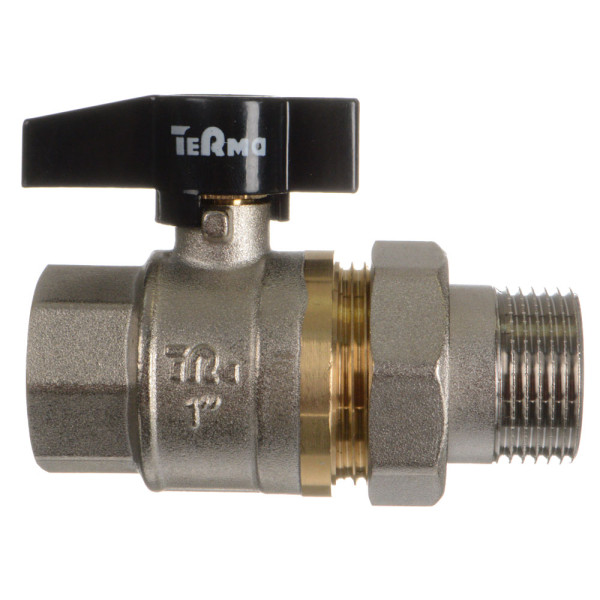 Кран 1" шаровый со сгоном TeRma CB (чёрная бабочка) (30220) Кран 1" шаровый со сгоном TeRma CB (чёрная бабочка) (30220)